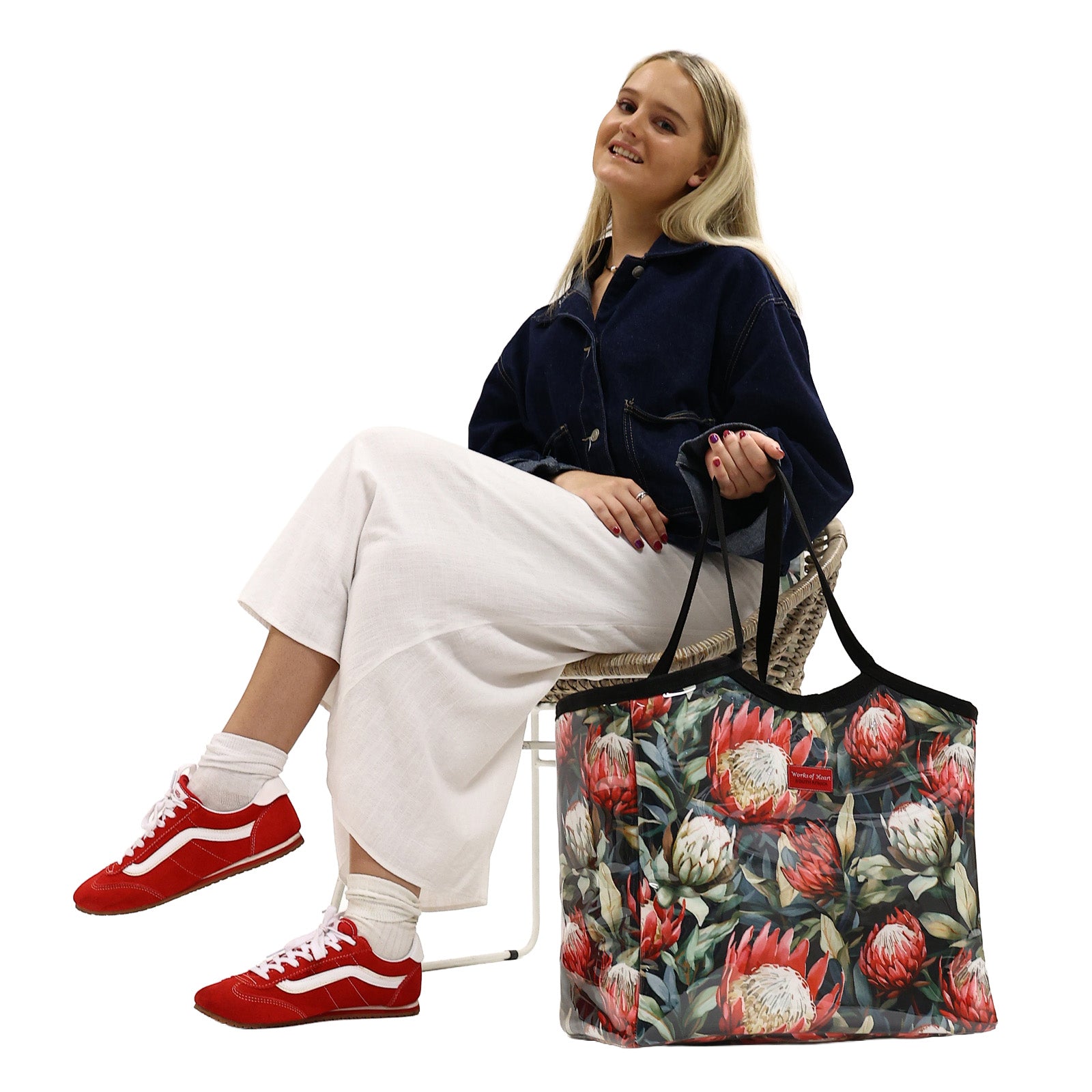 Zip Up Carry All Bag - Red Protea