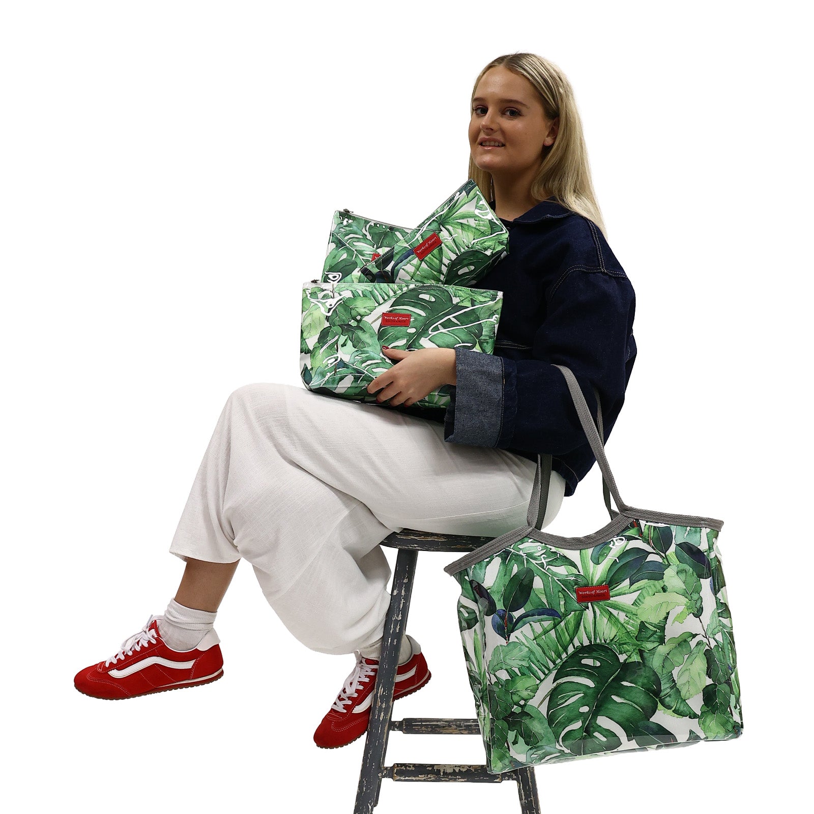 Zip Up Carry All Bag - Green Leaf