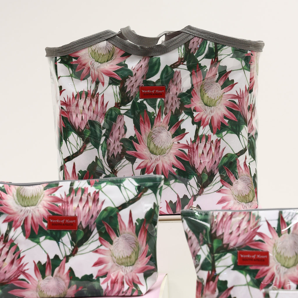 Zip Up Carry All Bag - Pink Protea