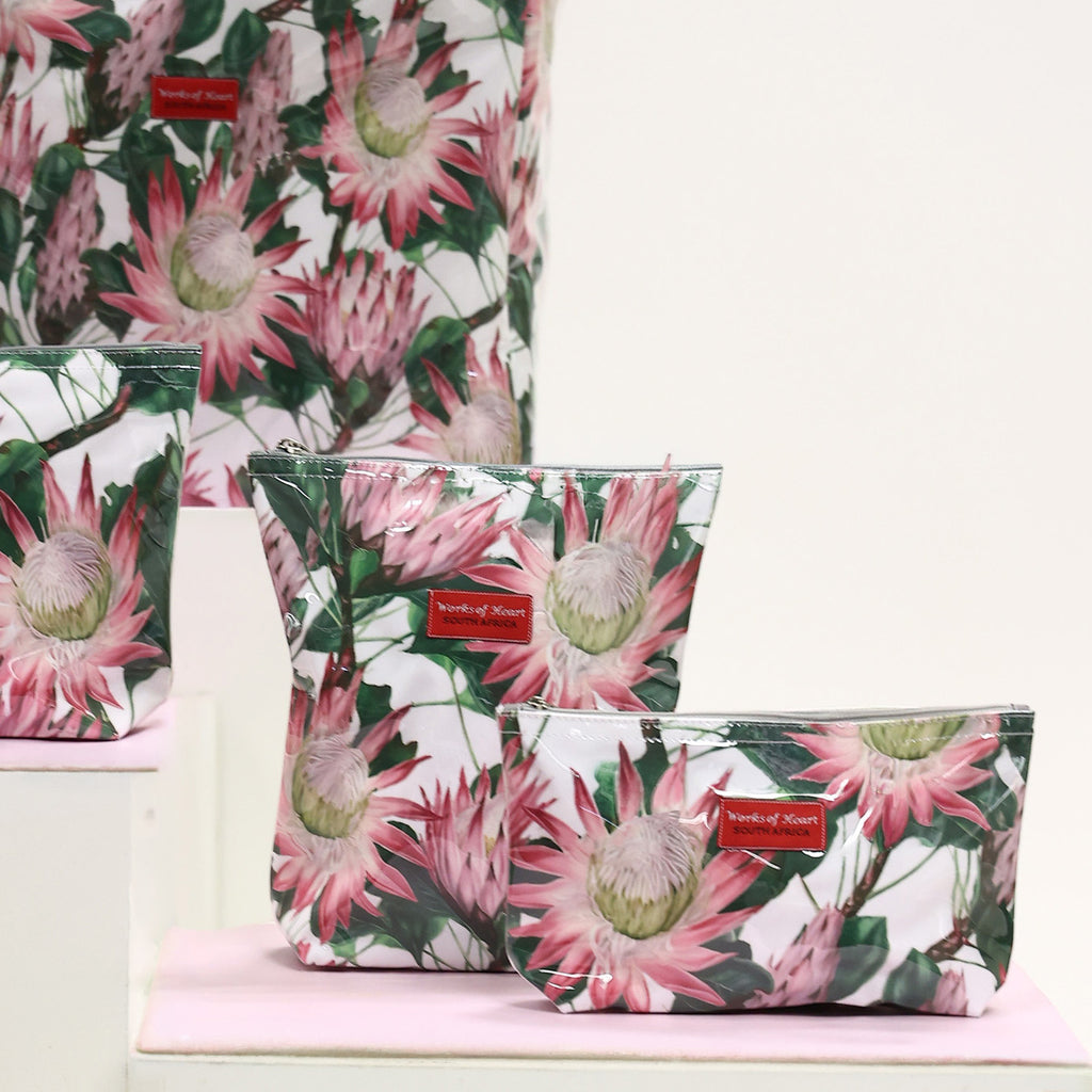 Medium Cosmetic Bag - Pink Protea