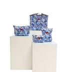 Zip Up Carry All Bag - Blue Leaf