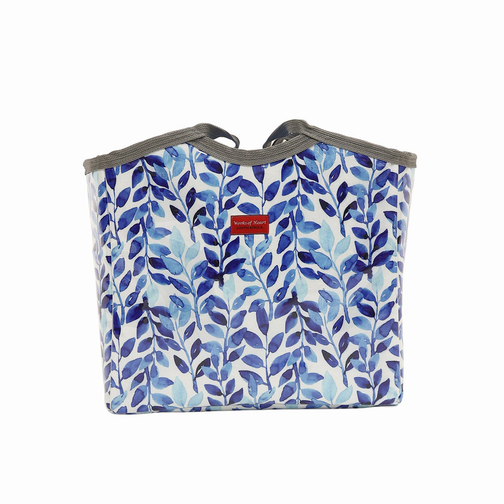 Zip Up Carry All Bag - Blue Leaf