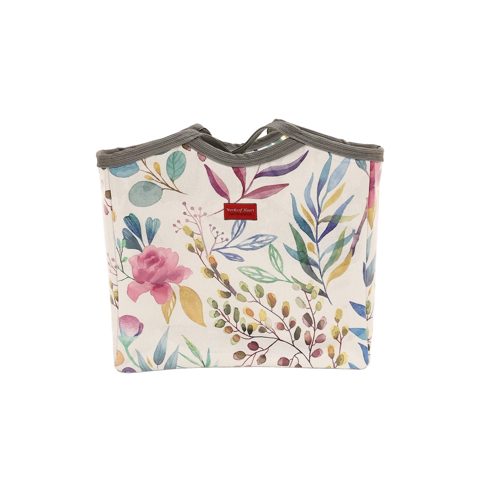 Zip Up Carry All Bag - White Leaf