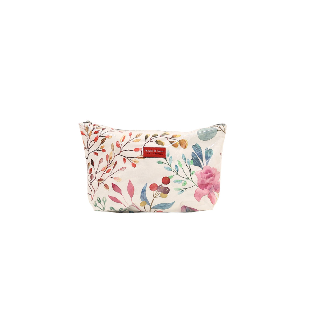 Large Shower Bag - White Leaf