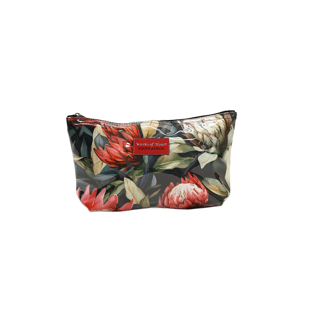 Medium Cosmetic Bag - Red Protea