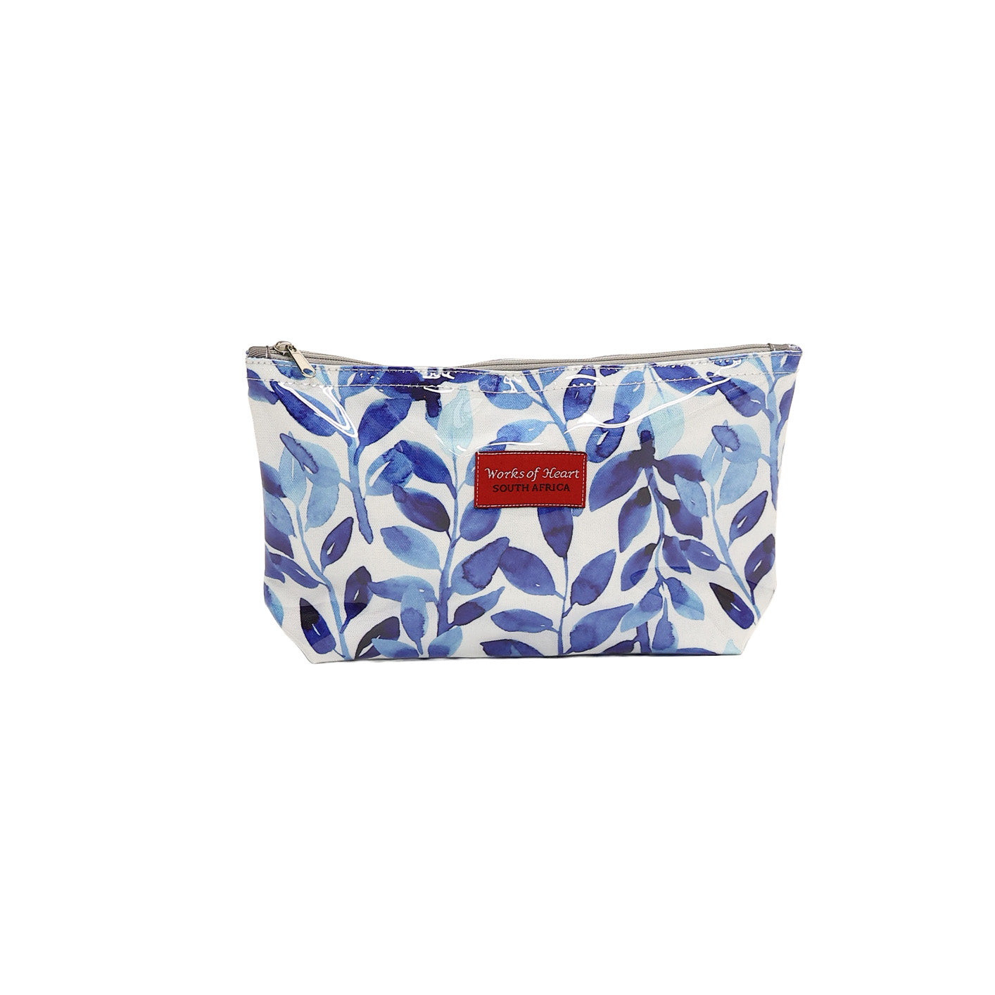Medium Cosmetic Bag - Blue Leaf