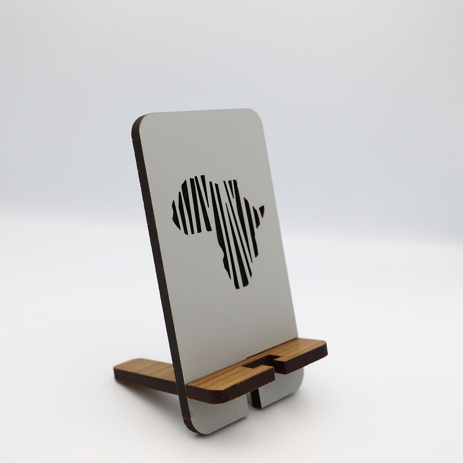 Africa Cut-out Phone Stand Grey