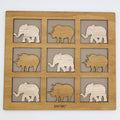 Wooden Tic Tac Toe – Rhino & Elephant