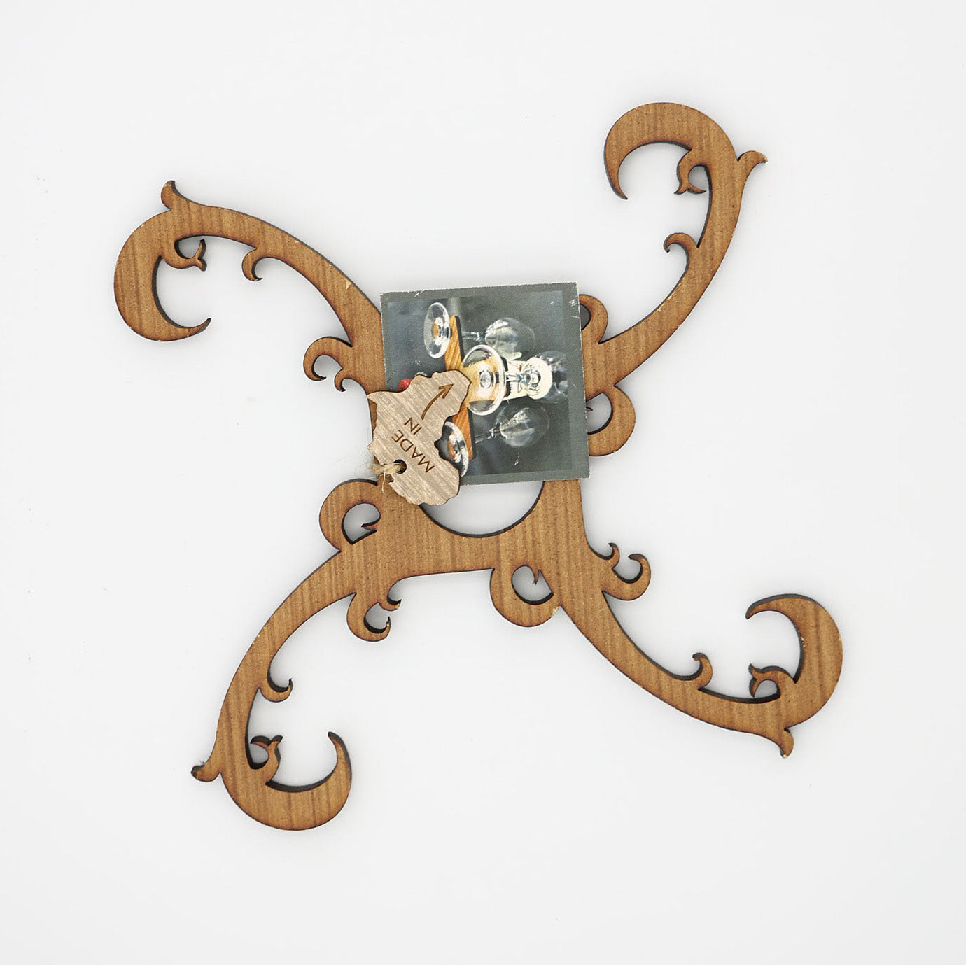 Wooden Wine Glass Holder (Assorted Designs) - Detailed Design