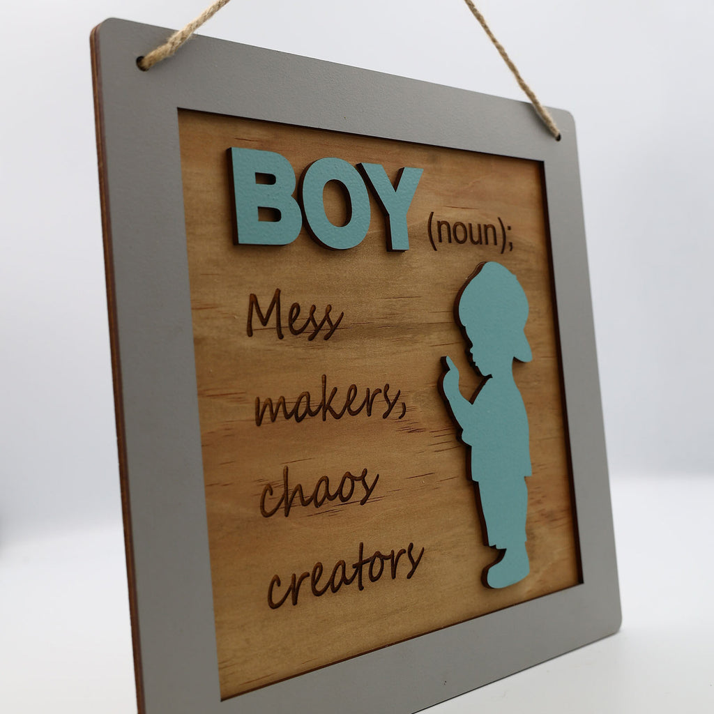 Boy Sign Mess Makers