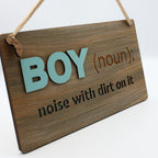 Boy (Noun) - noise with dirt on it - Sign