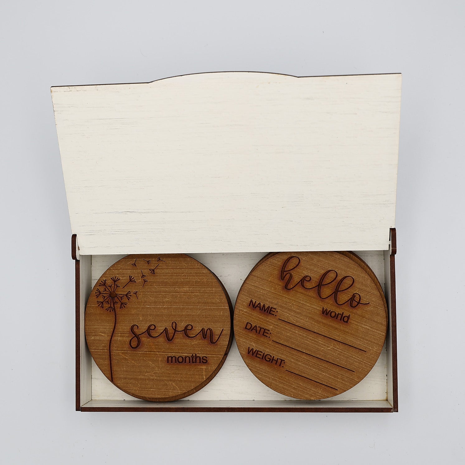 Baby Milestones Photo Props in Wooden Box