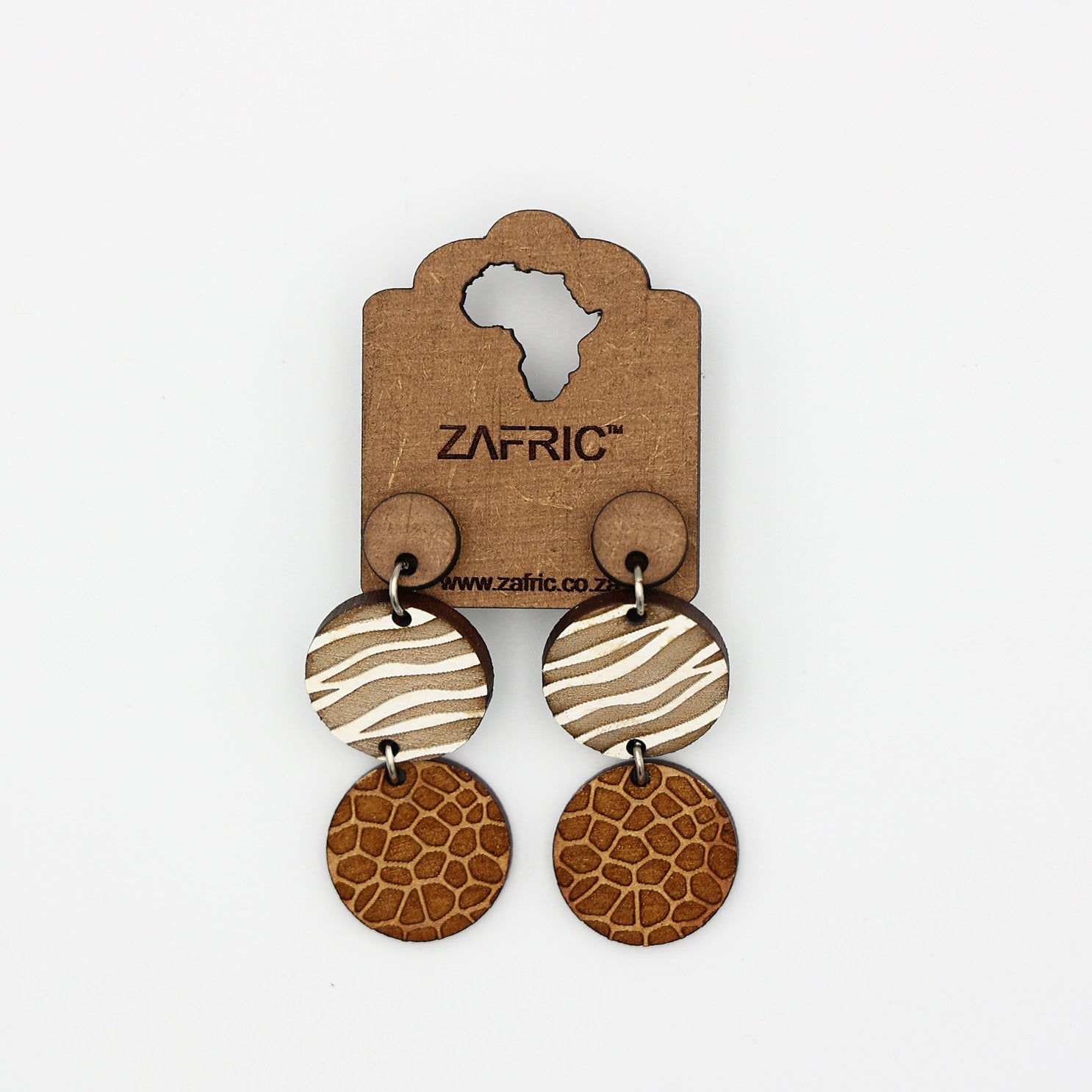 Wildlife Print Drop Earrings (Zebra and Giraffe)