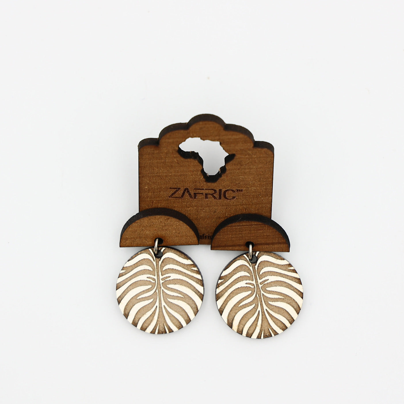 Wildlife Print Drop Earrings (Zebra)