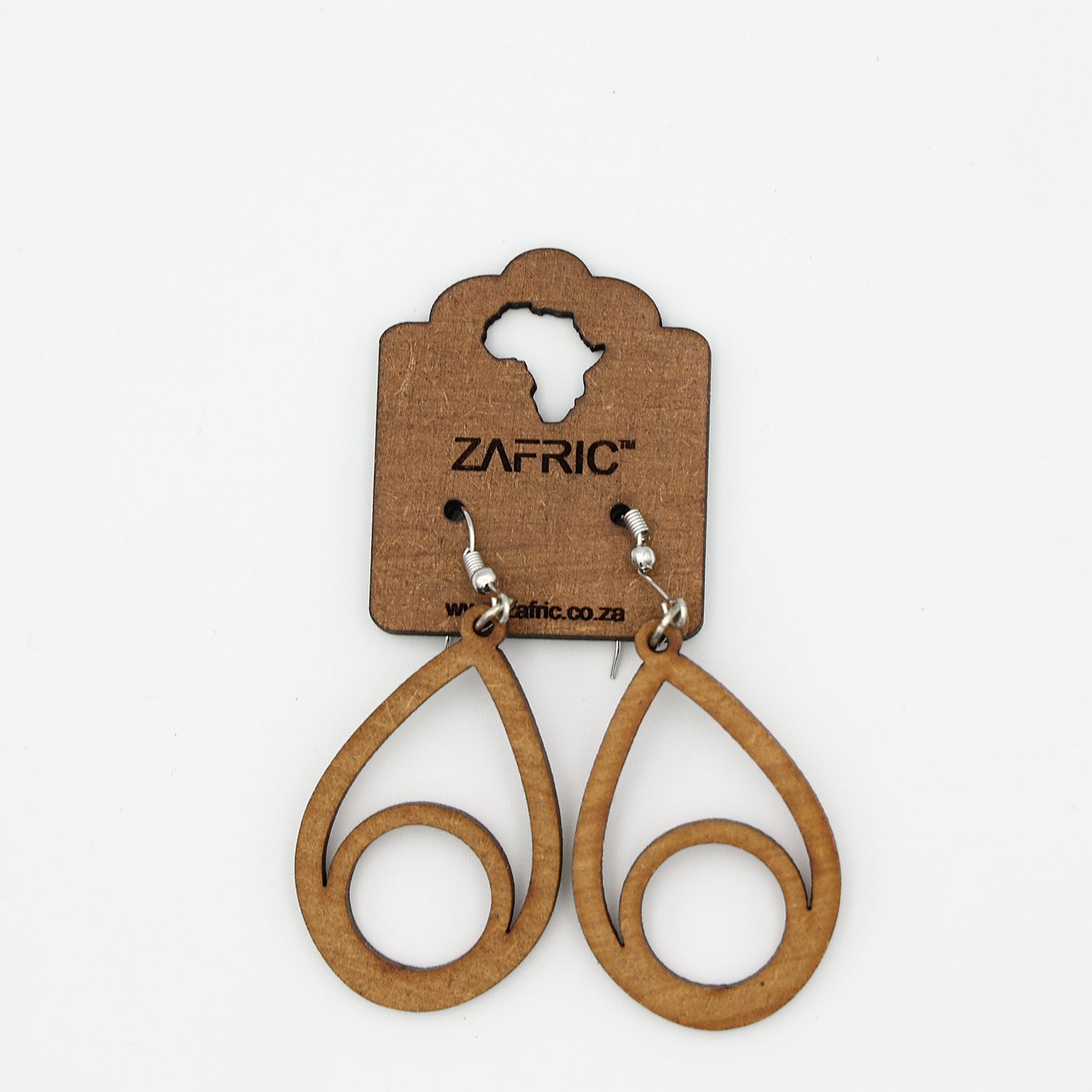 Wooden Tear Drop Earrings