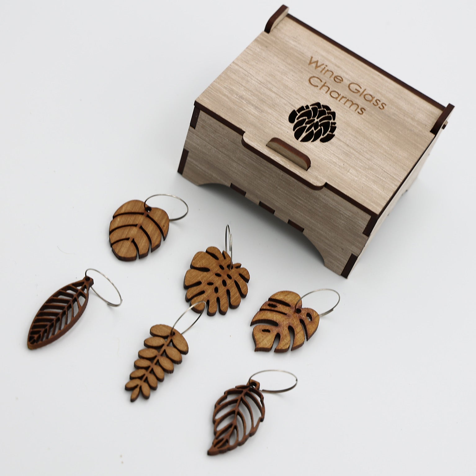 Wine Glass Charms Botanicals Stone Wash