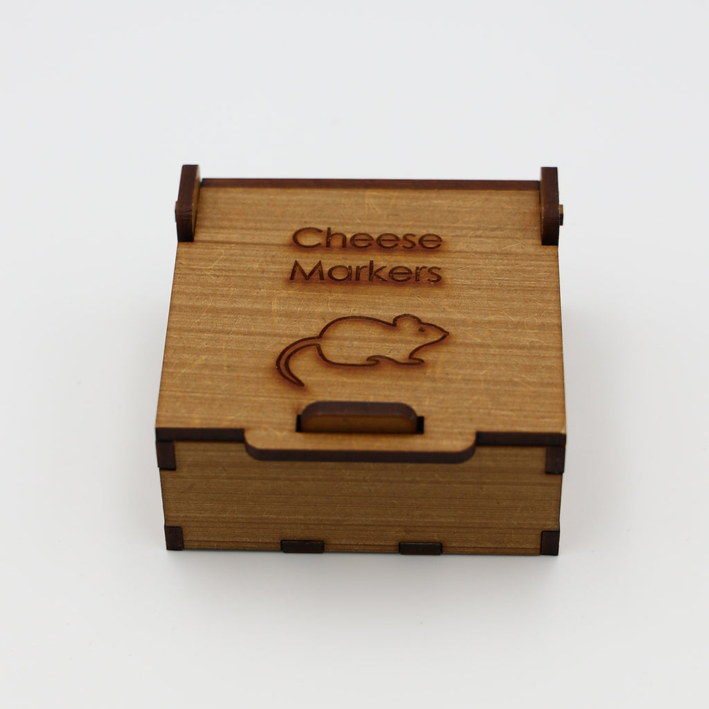 Set of 5 Cheese Markers in a Wooden Box