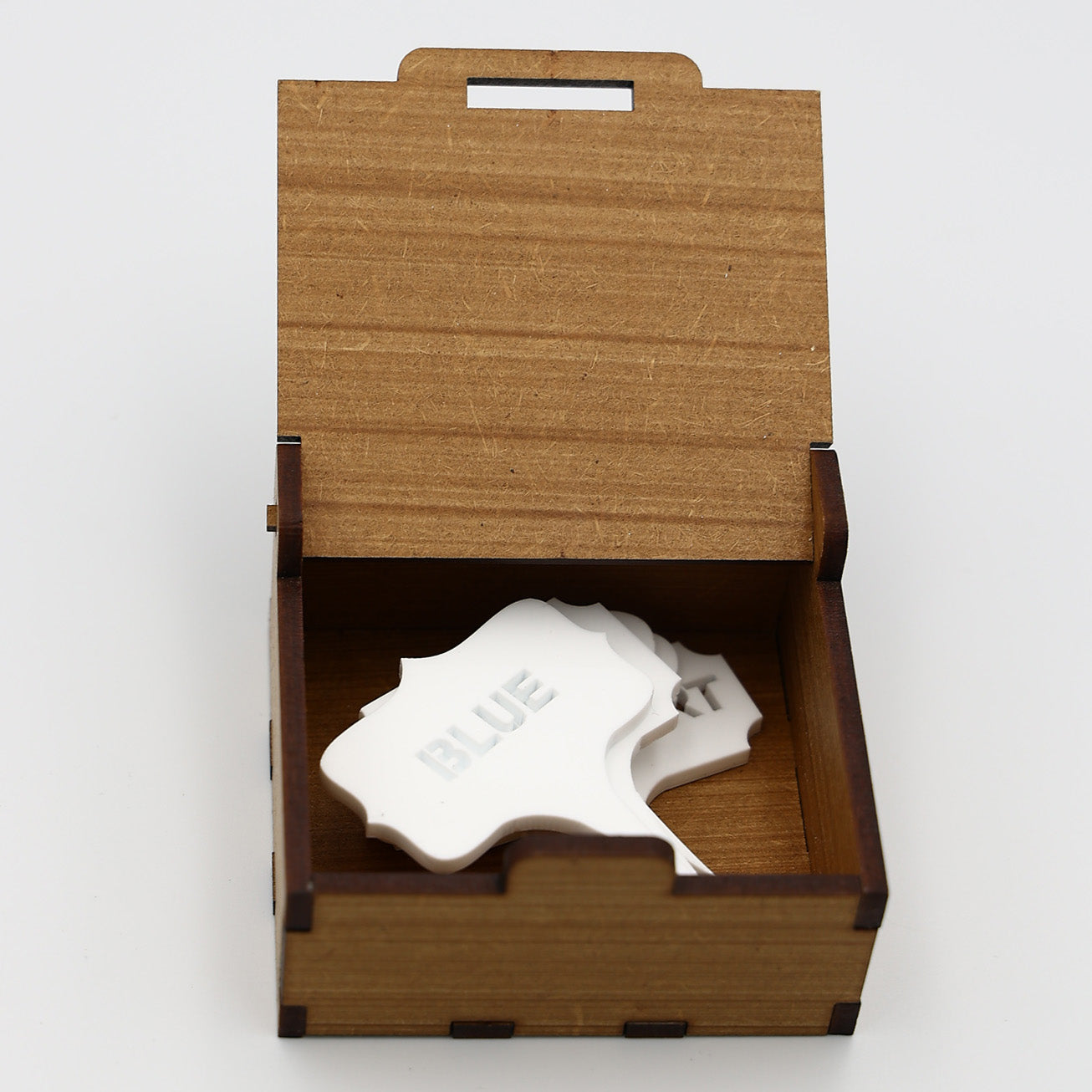 Set of 5 Cheese Markers in a Wooden Box