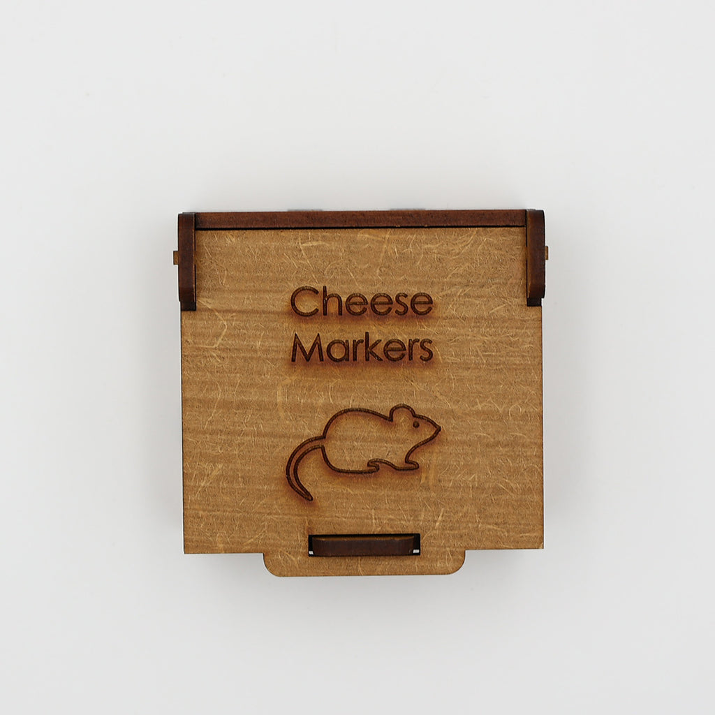 Set of 5 Cheese Markers in a Wooden Box
