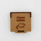 Set of 5 Cheese Markers in a Wooden Box