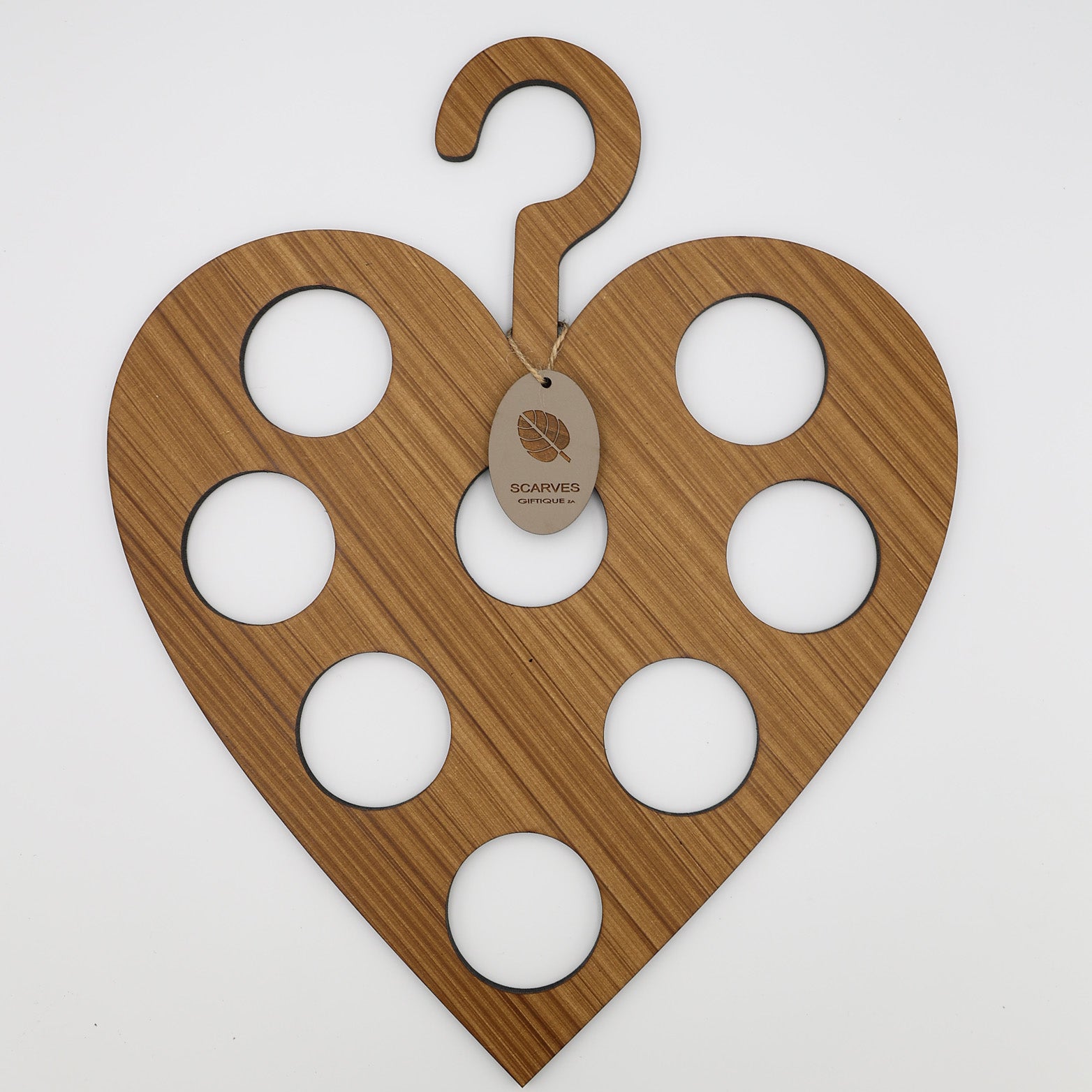 Scarf Hanger Heart Wood