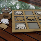 Wooden Tic Tac Toe – Rhino & Elephant