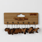 Big 5 Wine Glass Charms on Wooden Backer