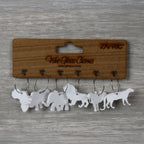 Big 5 Wine Glass Charms on Wooden Backer