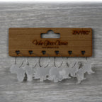 Big 5 Wine Glass Charms on Wooden Backer