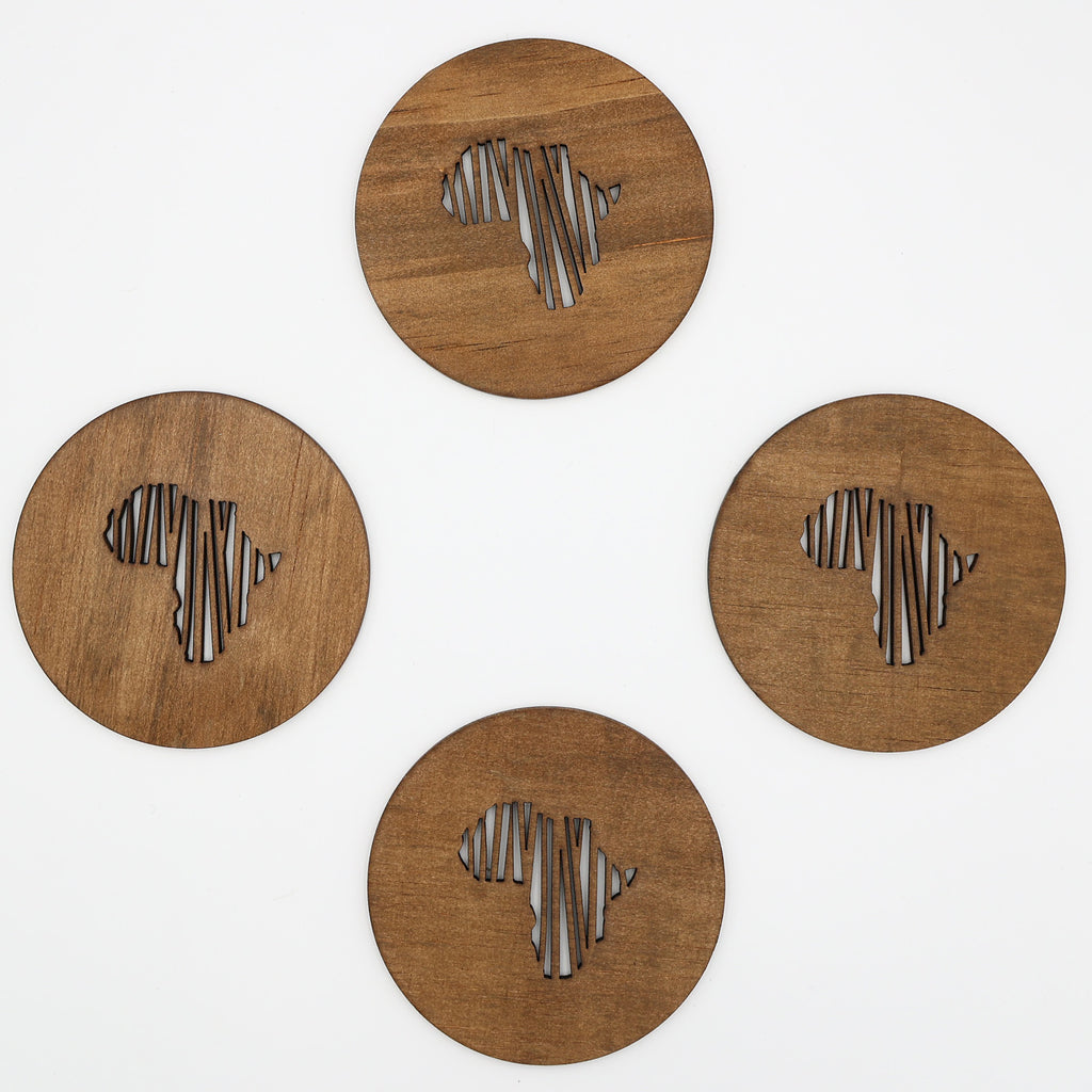 Africa Cut Out Coaster (Set of 4)