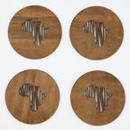 Africa Cut Out Coaster (Set of 4)