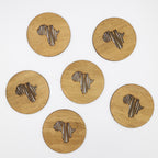 Africa Coasters & Big 5 Wine Glass Charms Combo
