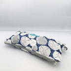 Double Pouch Pencil Case – Navy Grey Bubbles