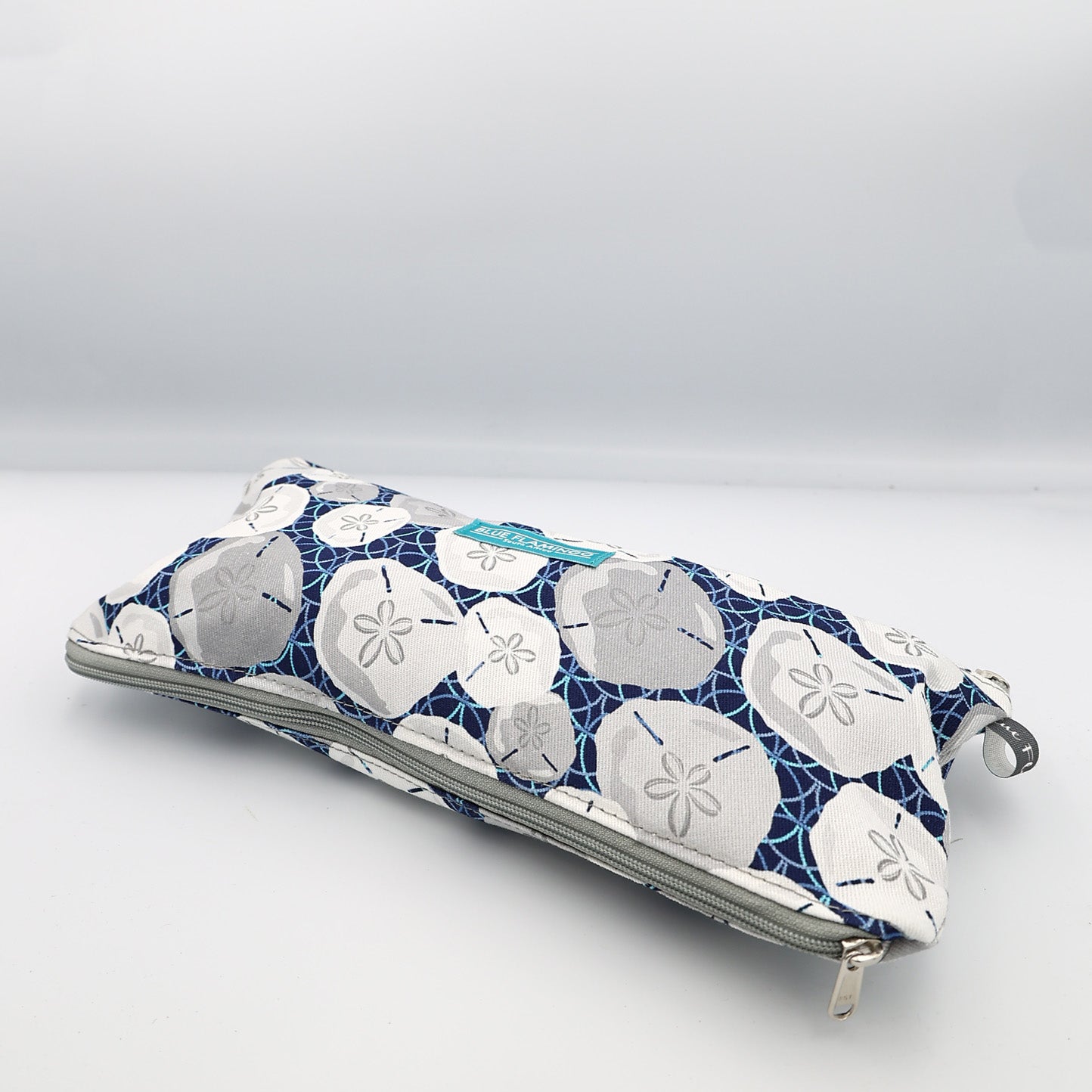 Double Pouch Pencil Case – Navy Grey Bubbles