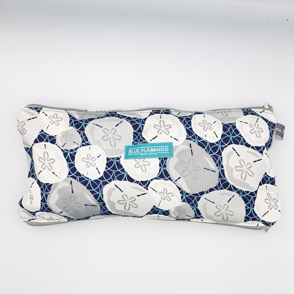 Double Pouch Pencil Case – Navy Grey Bubbles
