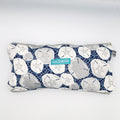 Double Pouch Pencil Case – Navy Grey Bubbles
