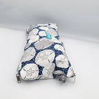 Double Pouch Pencil Case – Navy Grey Bubbles