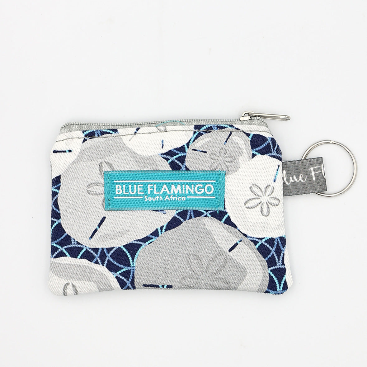 Keyring Cosmetic Bag – Navy Grey Bubbles