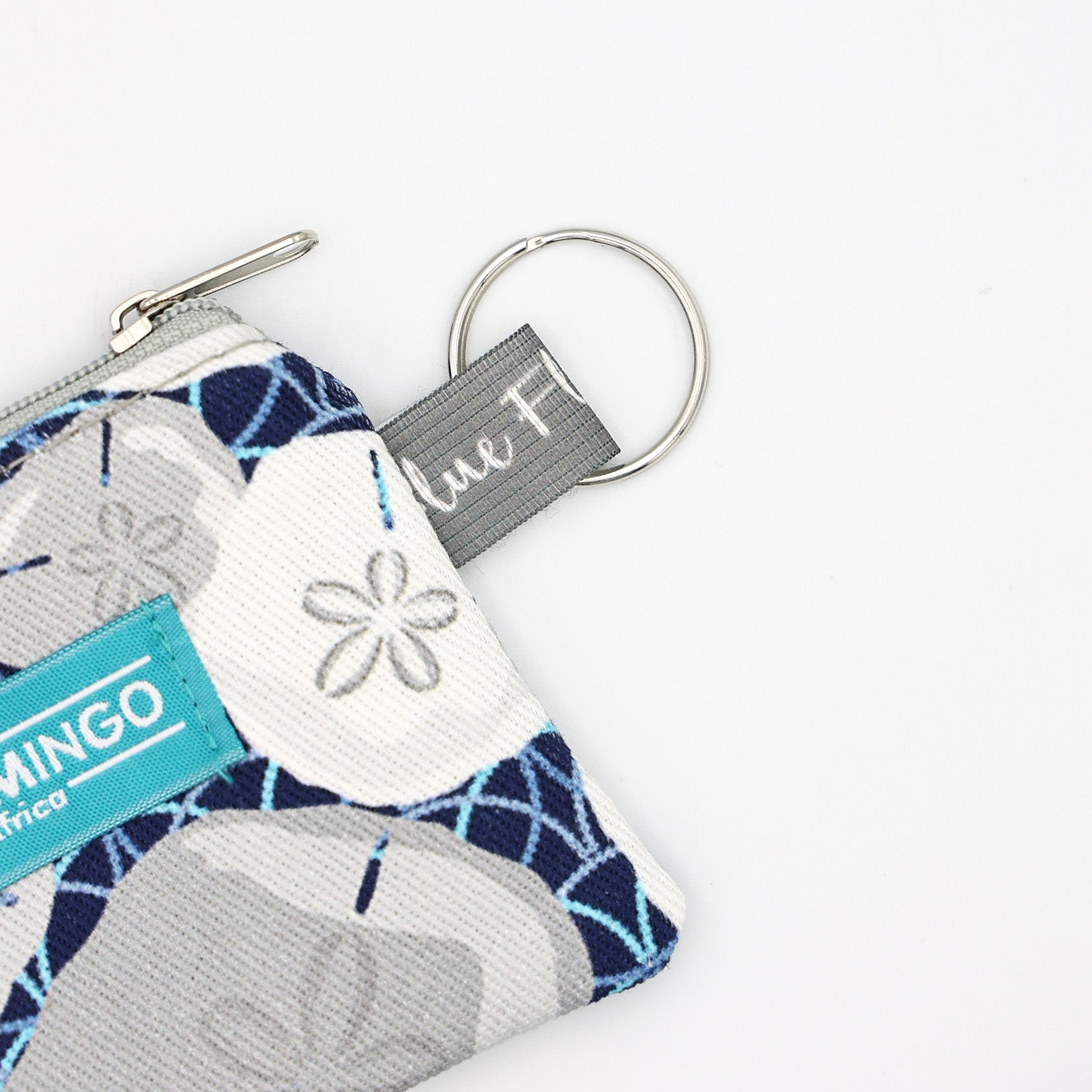Keyring Cosmetic Bag – Navy Grey Bubbles