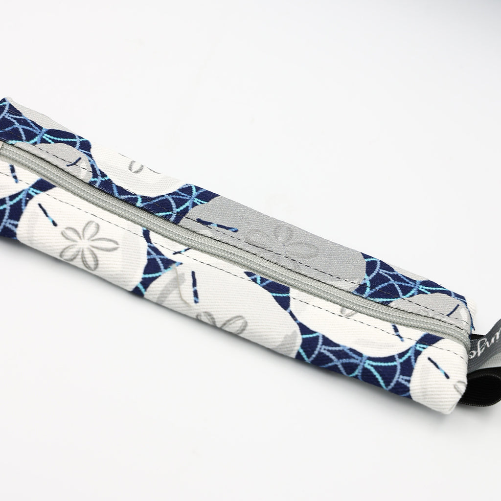 Elastic Bookmark & Pen Holder – Navy Grey Bubbles