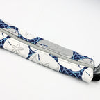 Elastic Bookmark & Pen Holder – Navy Grey Bubbles
