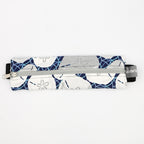 Elastic Bookmark & Pen Holder – Navy Grey Bubbles
