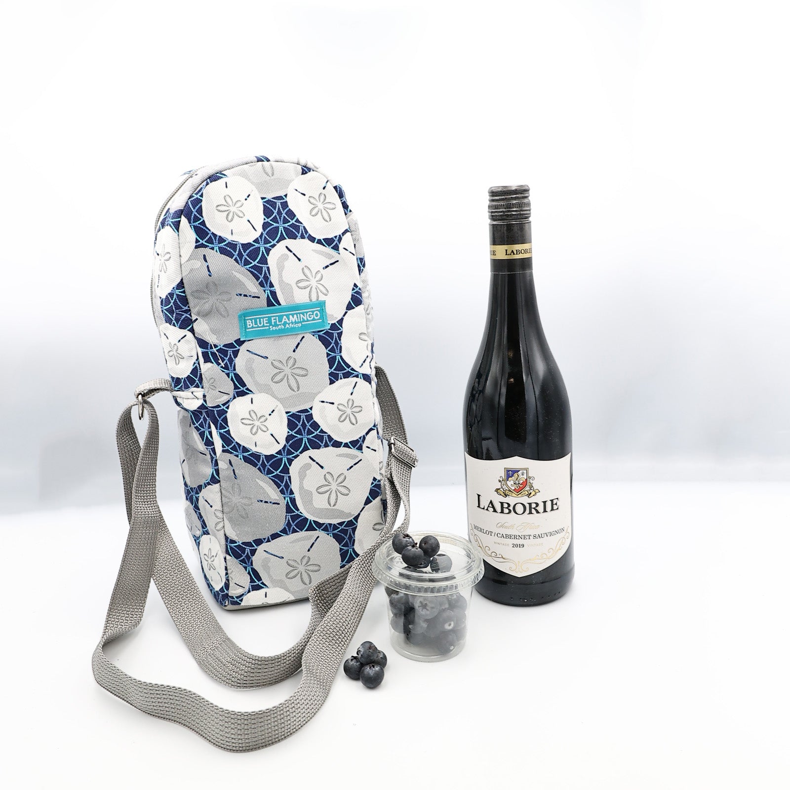 Bottle Cooler – Navy Grey Bubbles