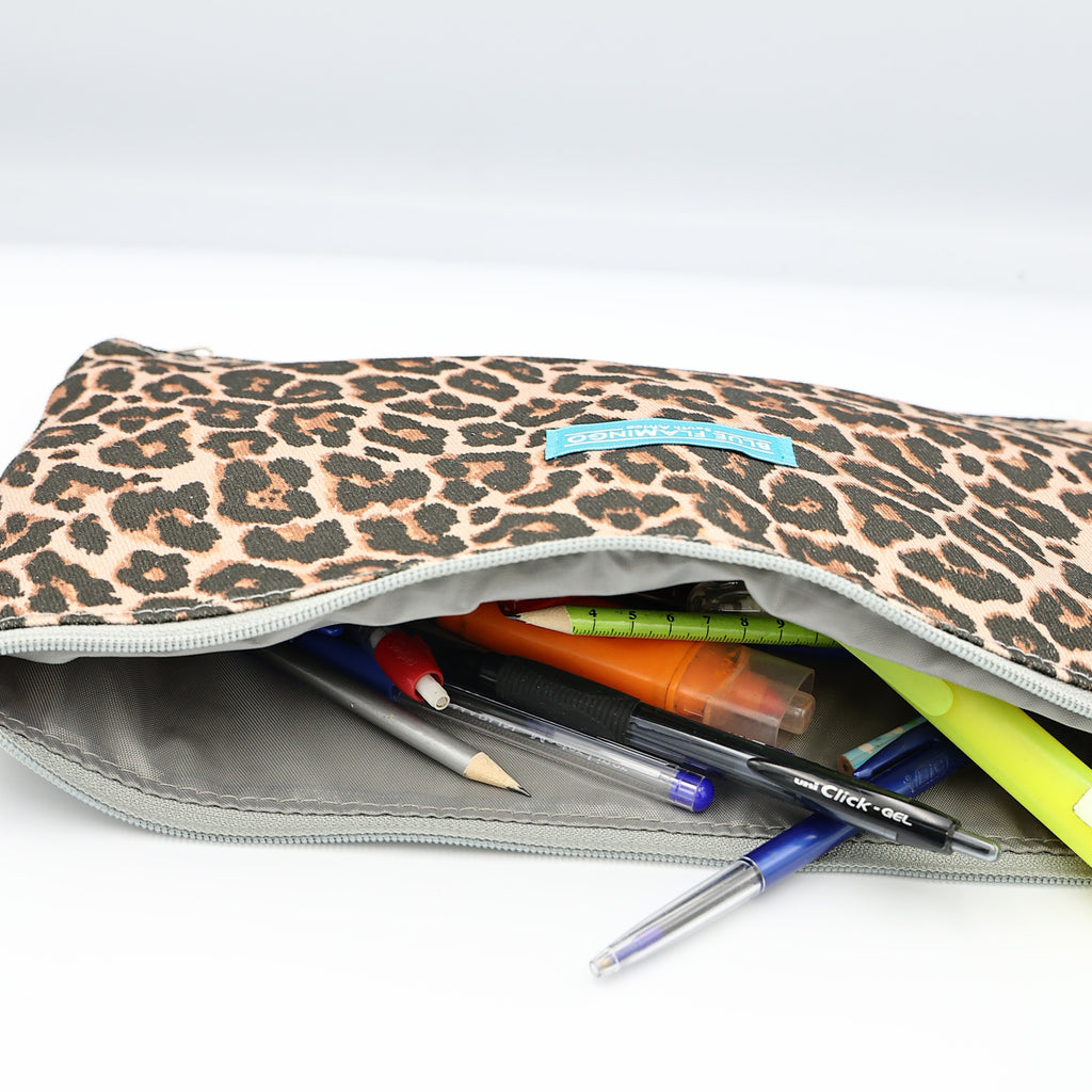 Double Pouch Pencil Case – Leopard Print