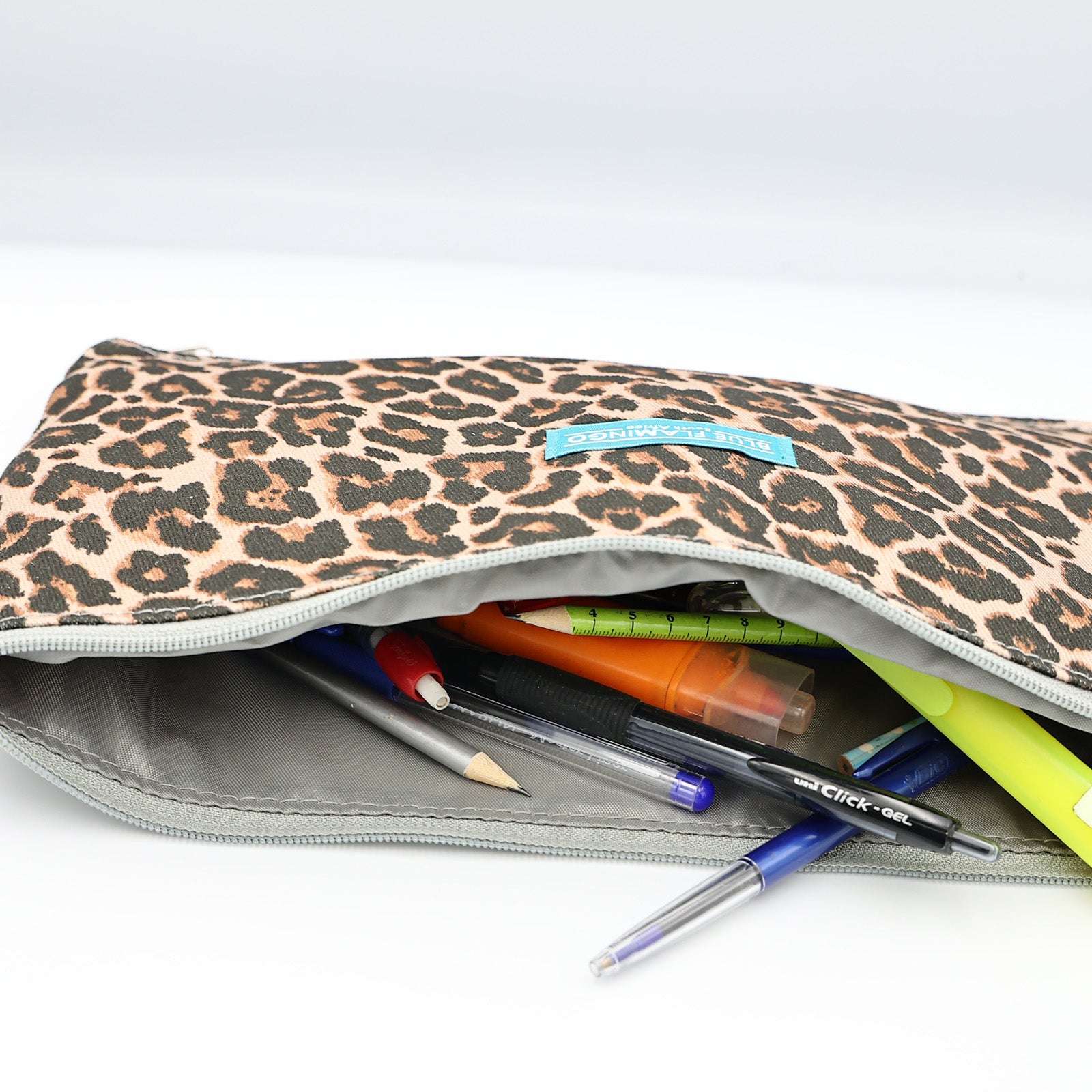 Double Pouch Pencil Case – Leopard Print