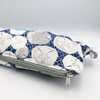 Double Pouch Pencil Case – Navy Grey Bubbles